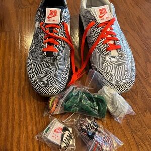 Nike Air Max 1 Tokyo Maze Mens Sneakers - Black, White, and Red